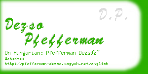 dezso pfefferman business card